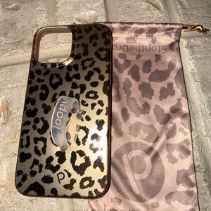 Loopy - 13 Pro Max - Gold Leopard Phone Cover with Bag